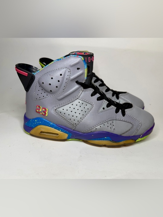 Nike Air Jordan 5 Retro Alternate Bel-Air Gray Lime Purple Sneakers Men Size 8.5 main image 4